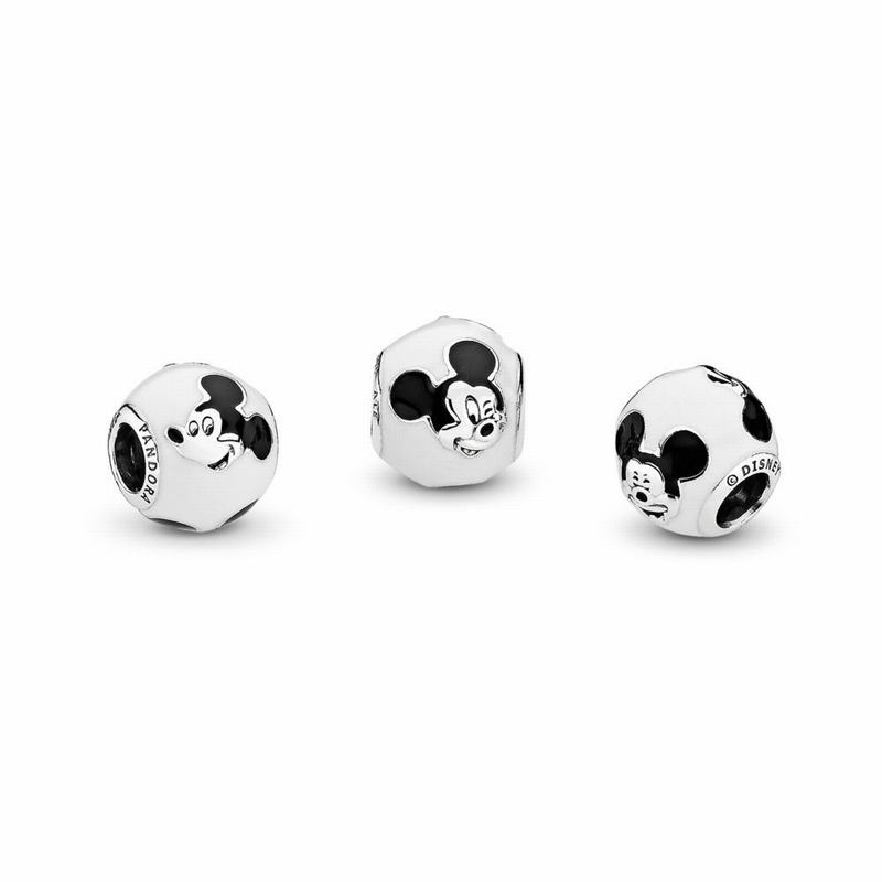 Pandora Disney Expressive Mickey Charm Ireland - Sterling Silver/Enamel/Black - 895076JBY